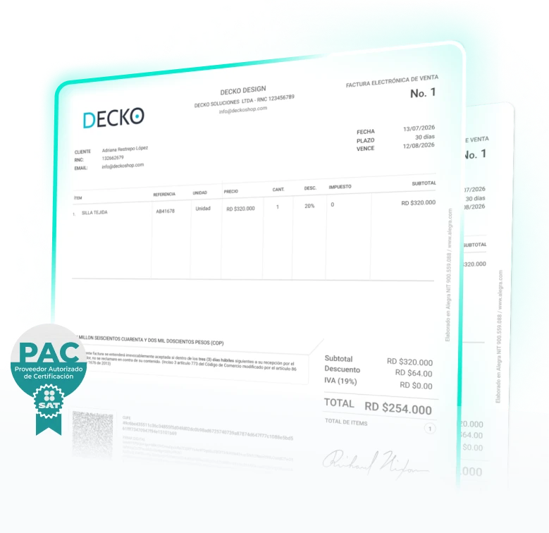 Alegra facturación electrónica 