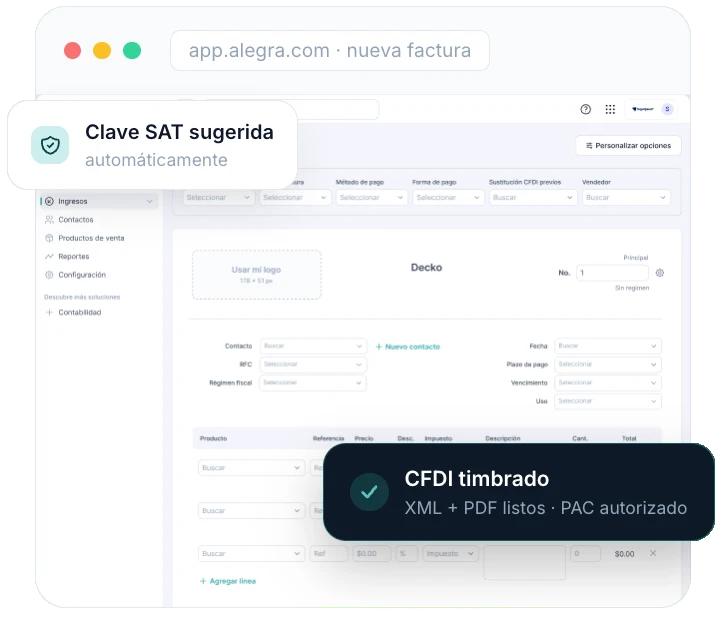 Factura CFDI en Alegra
