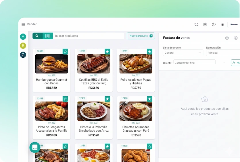 Punto de venta para restaurantes