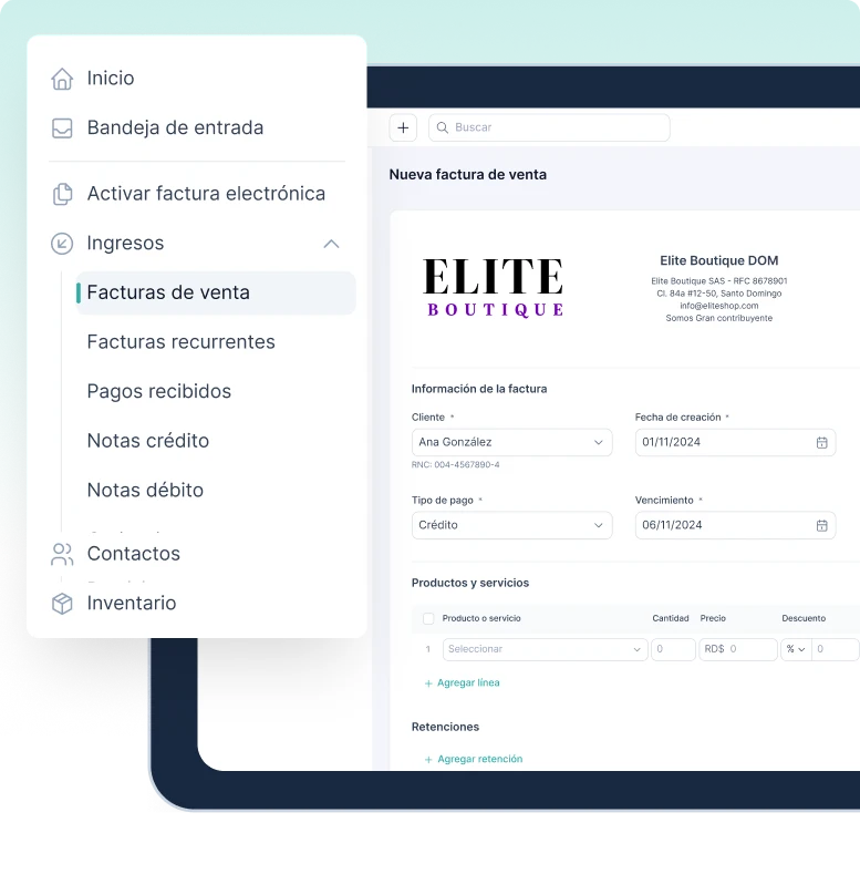 Módulo de facturación electrónica e-CF en Alegra ERP