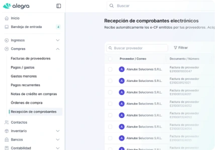 Recepción de comprobantes e-CF