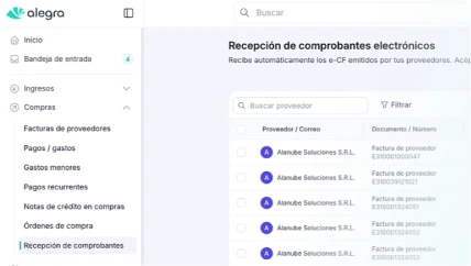 Recepción de comprobantes e-CF